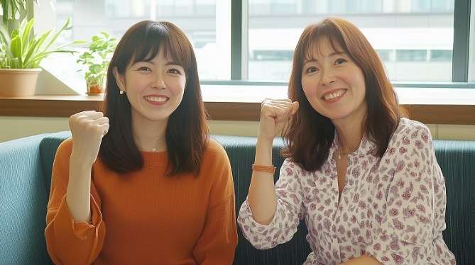 △笑顔の女性2名